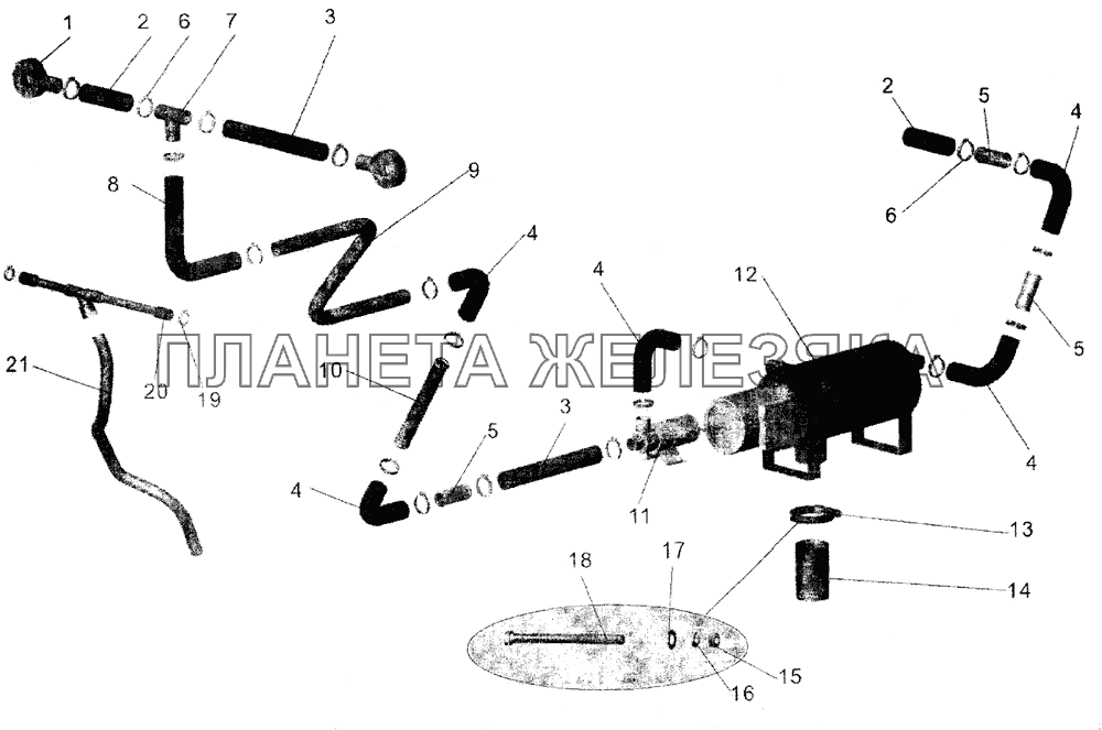 Установка подогревателя МАЗ-152